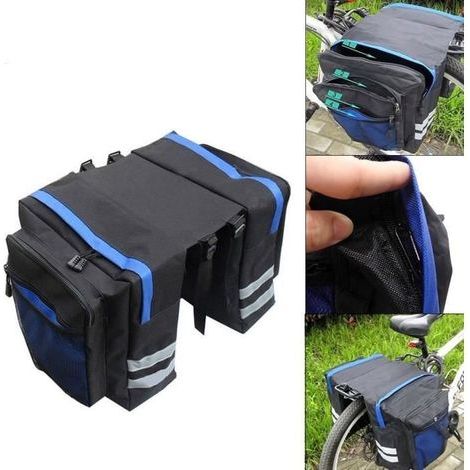(Blaue) Fahrradtasche - FOXNOVO - Wasserdicht - Dacron - 31,5 cm x 16 cm (1/4)