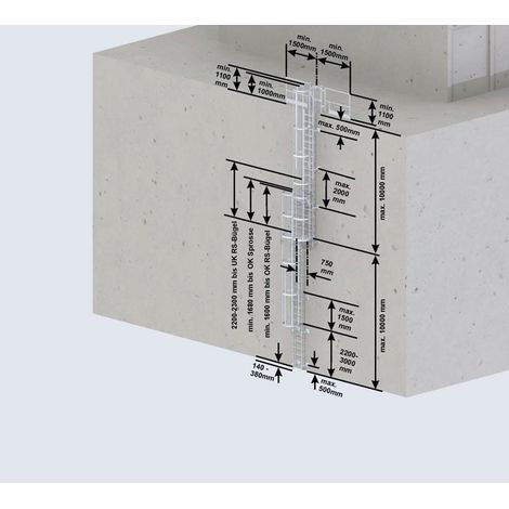 Euroline Steigleiter Aluminium blank SH 14,28m PG1 (1/2)