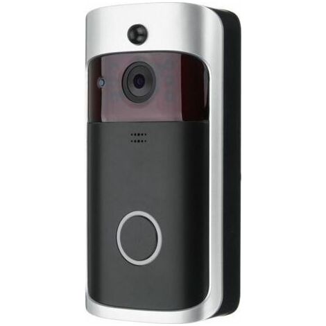 Sonnette visuelle intelligente wifi interphone vidéo haute définition sans fil sonnette neutre noir et argent standard (1/4)