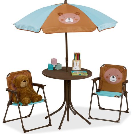 Kids' 4-Piece Outdoor Furniture Set with Parasol (1/5)