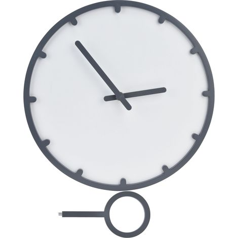 Geräuschlose Wanduhr aus Holz, rund, mit Haken, für Wohnzimmer, Café, Bar, Grau (1/5)