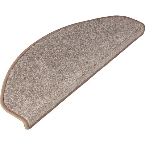 Tapis d'escalier Sundae Beige 23,5 x 65 cm Demi-circulaire