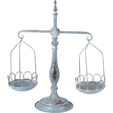 50cm Blue & Green Metal Scales - L44 x W18 x H50 cm