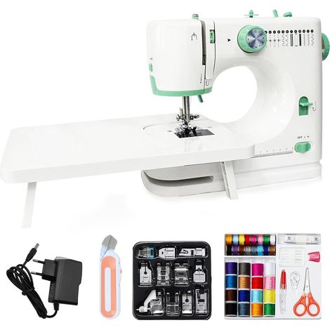Multifonction Machine à Coudre Portable Pour DéButants Avec 12 Motifs De Points PéDale De Pied Kit Accessoires Facile à Utiliser (1/5)