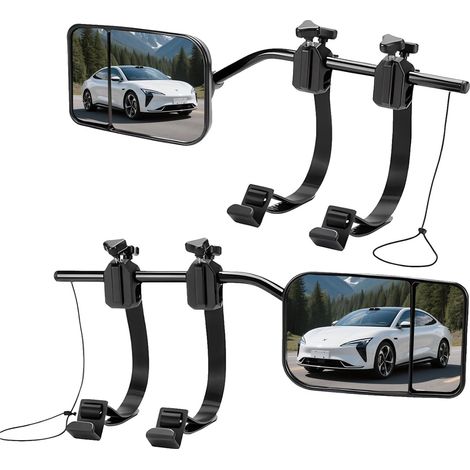 Rétroviseur Caravane,2 Pièces Miroir de Remorquage pour Voiture,Rétroviseurs Universels pour Caravane,pour Voiture,Rectangle Arrondi D (1/5)