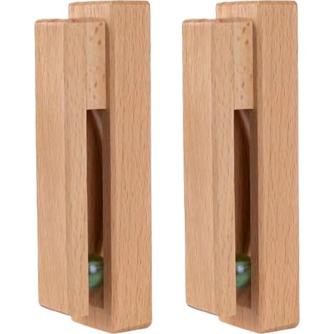 Lot de 2 porte-serviettes muraux en bois hêtre (5,1 x 1,8 3,2 po) (1/5)