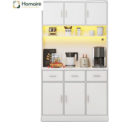 Sideboard aus MDF mit USB-Anschluss weiß 100 x 40 x 180 cm HOMAIRE (1/5)