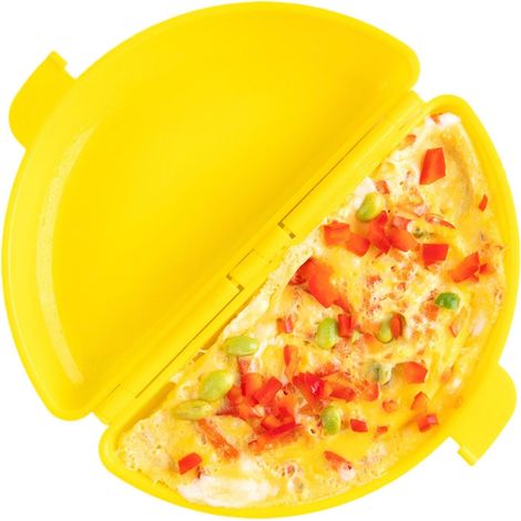 Macchina per frittate nel microonde, padella per frittate resistente al calore con coperchio, cuociuova portatile per colazione veloce, comodo accessorio da cucina per microonde (1/5)