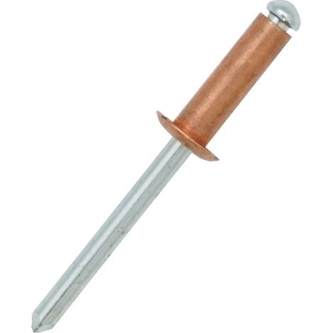 Jrp Riveting Products 3.2 x 6mm Copper/Steel Dome Head Rivets Box of 1000 (1/2)