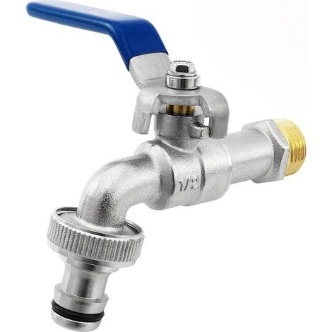 Grifo de agua de latón de primera calidad de 3/4'' de pulgada, Resistente al óxido y a las heladas para jardín, lavadora, verduras, 3/43/4 (1/5)