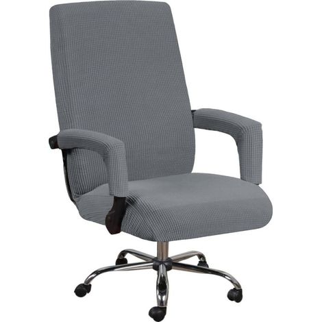Funda para silla de oficina, funda para silla giratoria, funda elástica extraíble de tela para silla con funda para reposabrazos de 2 piezas, protector de funda para silla (1/5)