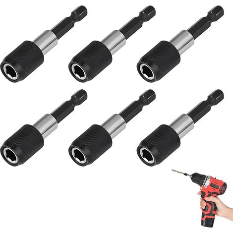 Lot de 6 porte-embouts magnétiques 1/4" (60 mm) à changement rapide pour visseuse sans fil magnétique (1/5)