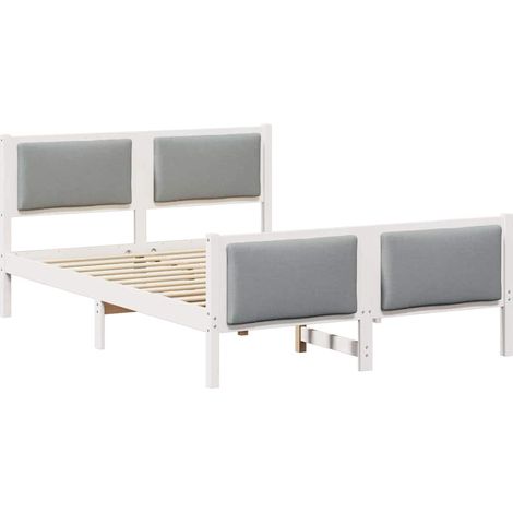 Lit double,Lit adulte,Cadre de lit avec tête de lit Gris clair 160 x 200 cm tissu CFW635685 (1/5)