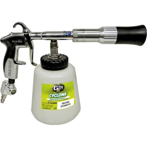 Pistolet cyclone à air comprimé – Puissance 1000 à 8000 tours/min – Consommation 80 à 160 L/min à 6.2 bar – Capacité 1 L – Gs27