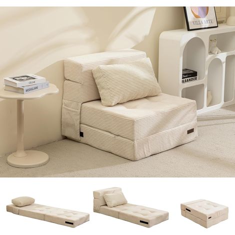 Folding Sofa Mattress for Adults and Children, Folding Mattress 1 Person Convertible Portable Sofa Bed with 1 Pillow, Mattress for Guests (1/5)
