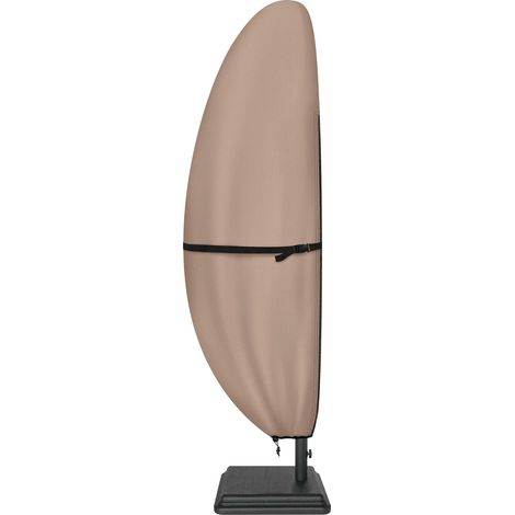 Housse anti-poussière pour parasol de terrasse, imperméable 600D, pour parasols déportés de type banane, 3,65 à 4,25 m (12 à 14 pi) - marron (1/4)