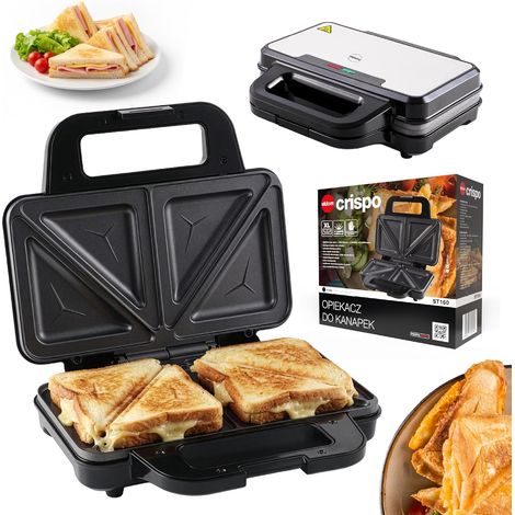 Appareil à croque-monsieur 900 W avec plaques anti-adhésives extra larges 268 x 145 mm, pour 2 sandwichs, rangement vertical, pieds antidérapants, ST160 Eldom (1/5)