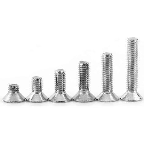 Assortiment de 300 vis à tête plate hexagonale creuse M3 en acier inoxydable SS304, en boîte (1/2)