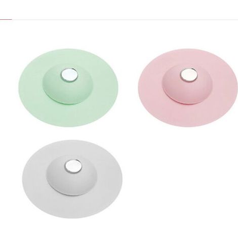 Ensemble de 3 grilles de siphon de sol en silicone pour salle de bain et cuisine (1/5)