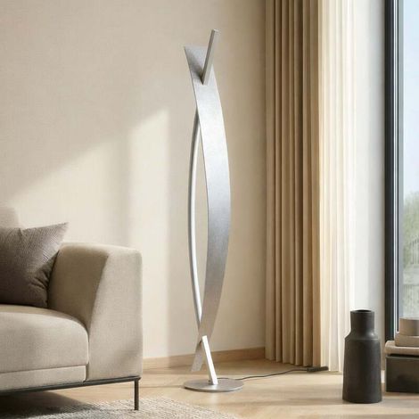 [GEBRAUCHT] B-Ware Lucande Stehleuchte dimmbar Marija LED Lampe silber 140cm elegante Leuchte (1/2)