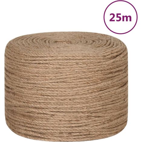 Jute Rope 25 m Long 8 mm Thick vidaXL