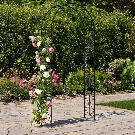 Arche de jardin negro en métal 114 x 30 x 230 cm (1/5)