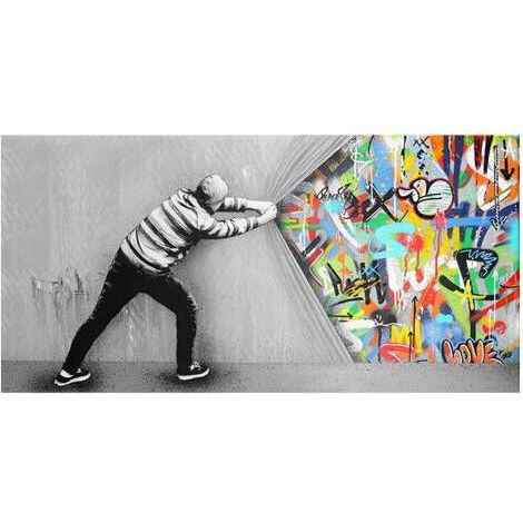 Csparkv – Tableau street art graffiti 50x100 cm – Impression HD sur toile – Couleurs vives – Décor mural moderne sans cadre (1/5)