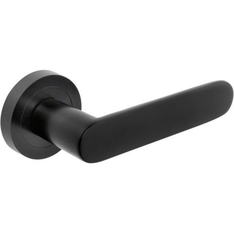 Jeu de poignées modèle Bunbury aluminium noir avec rosace Ø50mm. - talla