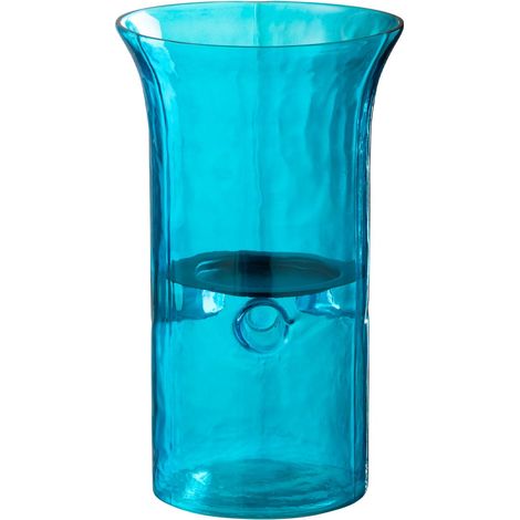 Photophore Étroit en Verre "Tarifa" 26cm Bleu Azur