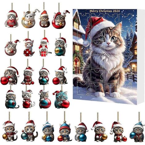 Calendrier de l'Avent de Noël 2024 avec des chats - Calendrier de l'Avent de Noël 24 jours (1/5)