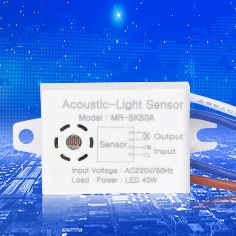 LED Light and Sound Control Switch, Universal Lamp Compatibility, High-Sensitivity Sensor with 45-Second Delay, Easy-to-Use Photoelectric Switch (1/5)