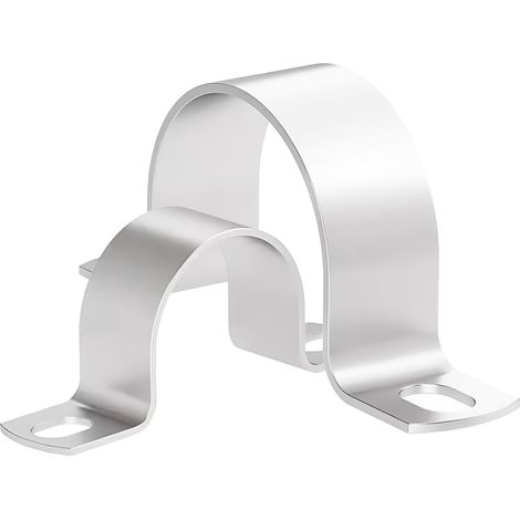 Lot de 6 colliers de serrage en U en acier inoxydable - Collier de fixation à deux trous - Support de tuyau pour conduite électrique, pipeline et tuyaux vides, montage universel (diamètre 50 mm) (1/5)