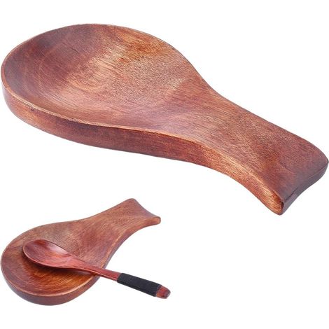 Löffelablage aus Holz – 1 Stück – Naturholz – Küchenutensilienhalter – Für Herdplatte und Arbeitsplatte – 17,5 x 9,3 x 1,55 cm (1/5)