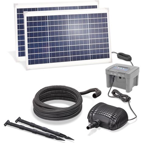 esotec Solar Bachlauf-SET pour étang de jardin 70/2800 avec pompe LIFEPO4 AKKU 101942