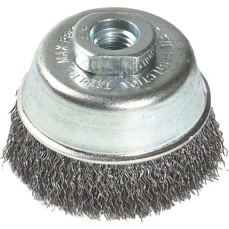 Tivoly • Brosse Coupe • Fil Acier Ondulé • Ø100mm • Alésage M14 • Pour Décapage du Métal