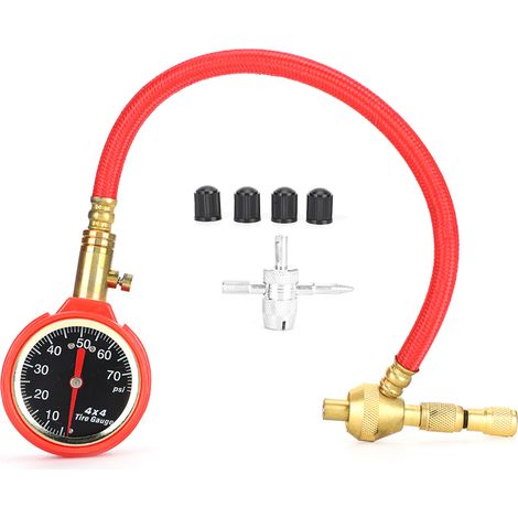 Manomètre à aiguille 0-70 psi, testeur de pression de pneus haute précision à cadran pour le remontage de pneus de voiture (1/5)