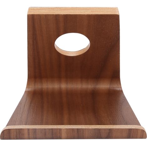 Support tablette double face en bois noyer brun pour iPad, support réglable pour smartphone et PC (1/5)