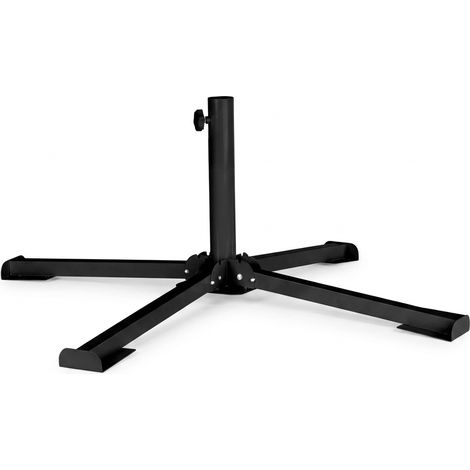 Support à parasol pliable pour jardin balcon 31 x 85 x 85 cm utilisation facile en acier noir (1/5)