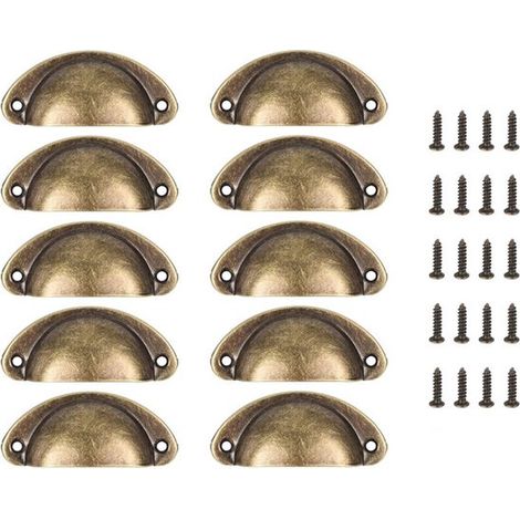 10 poignées de tiroir en forme de coquillage, mesurant 83,61,7 cm, avec 20 vis. (1/5)