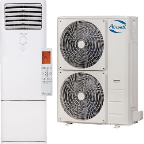 Airwell – Climatiseur réversible colonne 14 kW – Technologie DC Inverter triphasée – Débit d'air jusqu'à 2413 m³/h – Économie d'énergie A++ – AIRCOLT14K