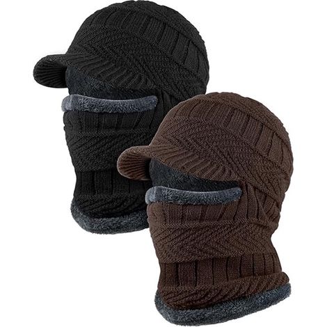 Set mit 2 gestrickten Sturmhauben – Warme Skimasken zum Schutz von Gesicht und Hals für Wintersport, Radfahren und Outdoor-Aktivitäten bei kaltem Wetter (1/5)
