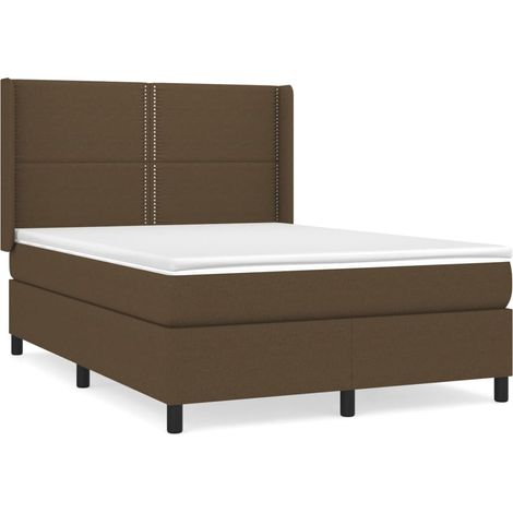 Maison Exclusive - Giroletto a Molle con Materasso Marrone Scuro 140x200cm Tessuto (1/5)
