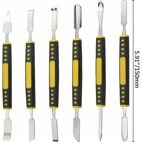 Juego de 6 mini herramientas metálicas de desmontaje de doble punta para teléfonos móviles y tabletas. (1/4)