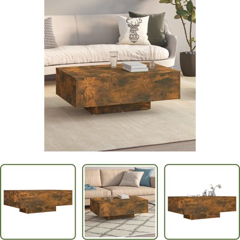 Bois d'ingénierie - Table basse Chêne fumé 85x55x31 cm Bois d'ingénierie (1/5)