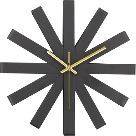 Horloge murale silencieuse (30 x 30 cm) — Noir Idéale pour la décoration du salon et de la chambre (1/5)