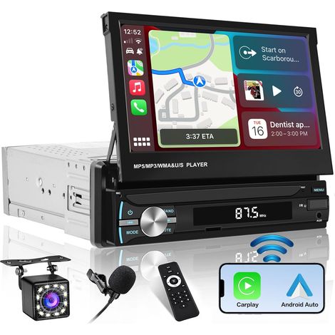 7" 1 DIN Car Radio with Bluetooth FM Backup Camera (1/5)