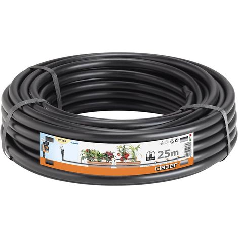 Claber Tubo collettore, in PE flessibile da 1/2" (13-16 mm) per irrigazione a goccia, Nero, 25 m