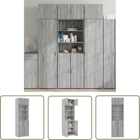 vidaXL Hochschrank Grau Sonoma 70x42,5x225 cm Holzwerkstoff (1/5)