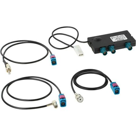 Kit adaptateur antenne amplifie AM FM - DAB DAB+ Fakra SMB Faisceaux Fakra F DIN ISO
