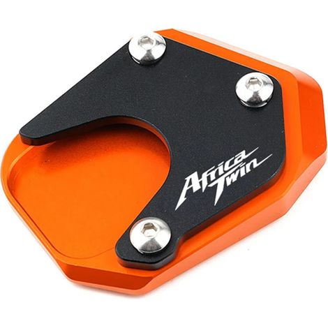 (Orange) Extension de béquille compatible avec Honda XRV 750 RD 07 Africa Twin 750 - Accessoires moto - Plaque d'extension de béquille latérale CNC maxpower (1/4)
